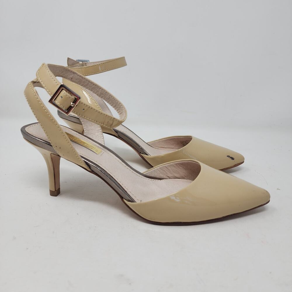 Louise Et Cie Size 6 Pumps Esperance Beige Patent Leather Heels Slim Heel Shoe